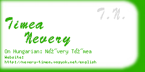 timea nevery business card